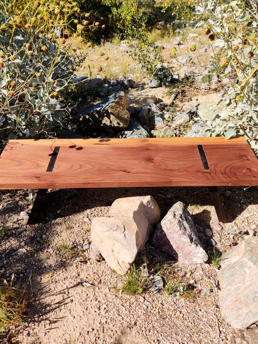 Walnut roasted meditation bench finished with Cactus Wax Traditional