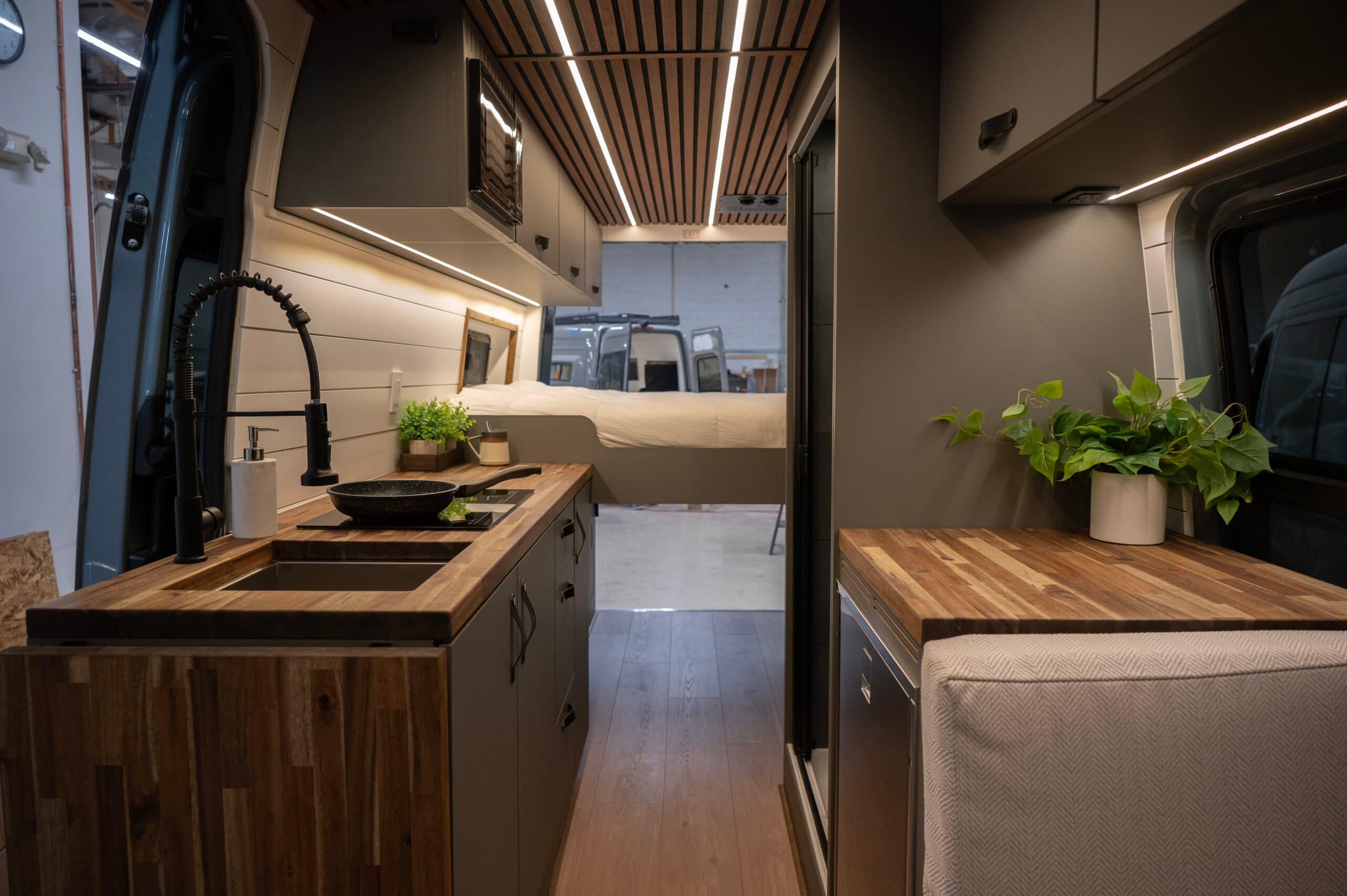 Van interior wood build finished with Cactus Wax Traditional by Papago Vans